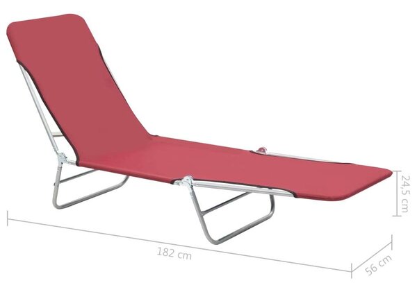 VidaXL Összecsukható Napozóágy - 2 db - Piros