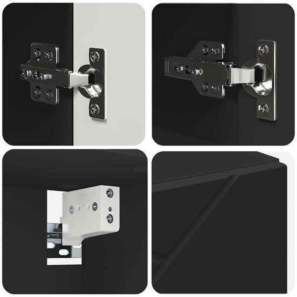 Fürdőszoba bútor szett 4 pcs Fekete 61 x 35 x 64 cm Faanyag