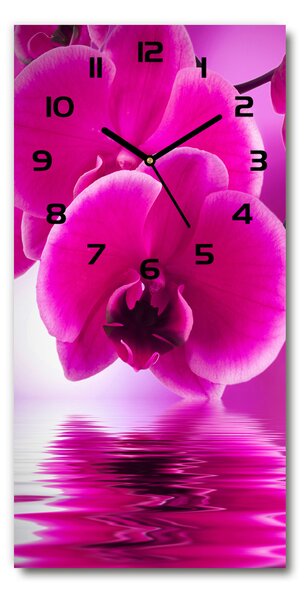 Négyszögletes fali üvegóra Rózsaszín orchidea