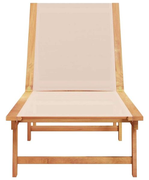 VidaXL Akácfa Napozóágy - Krém Textil - 200x170cm