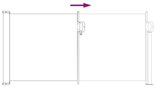 VidaXL Húzható oldalsó napernyő Szürke 300 x 100 cm Poliészter