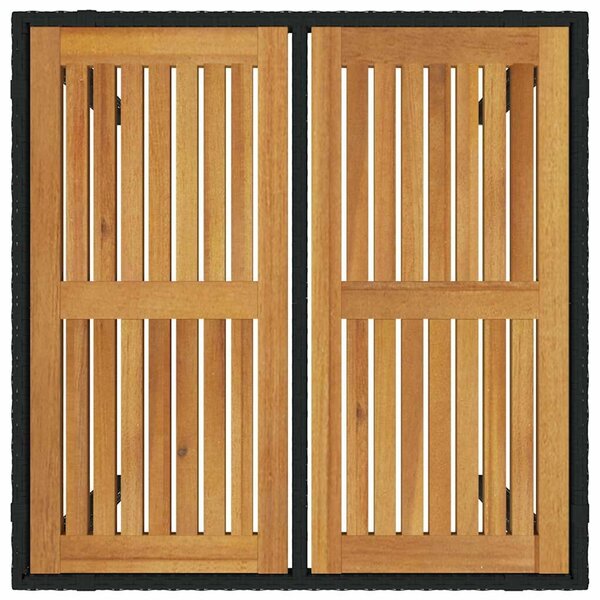 VidaXL Kert étkező szett 5 pcs Fekete, Fa 90 x 90 x 75 cm polirattan