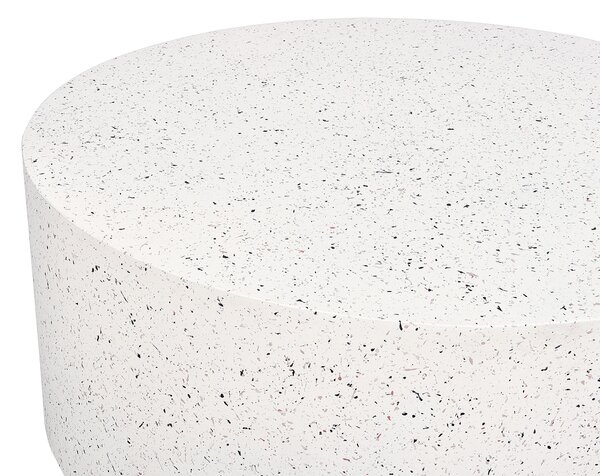 Dohányzóasztal TREZZO 90 cm 90 cm Terrazzo hatású Törtfehér