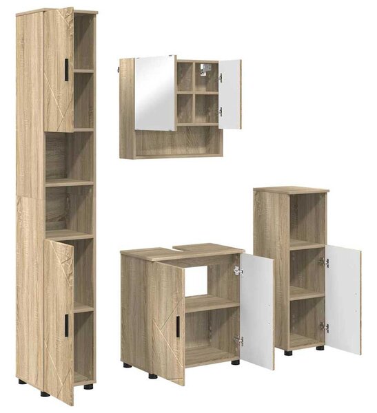 Fürdőszoba bútor szett 4 pcs sonoma tölgy 61 x 35 x 64 cm