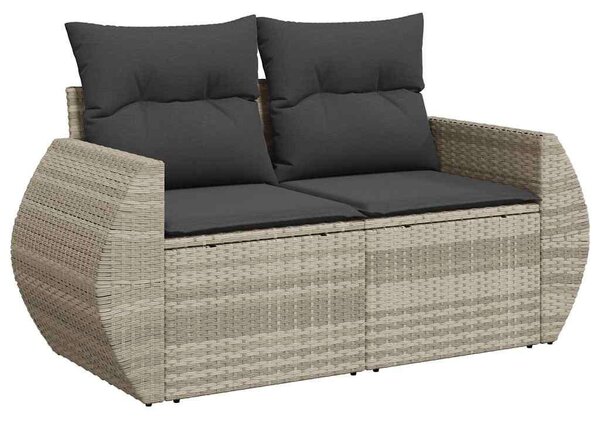VidaXL Polyrattan Kerti Ülőgarnitúra - 9 részes - Világosszürke