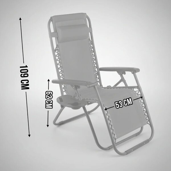Sofotel ChillWell Soft fekete, párnás, összecsukható kerti napozóágy
