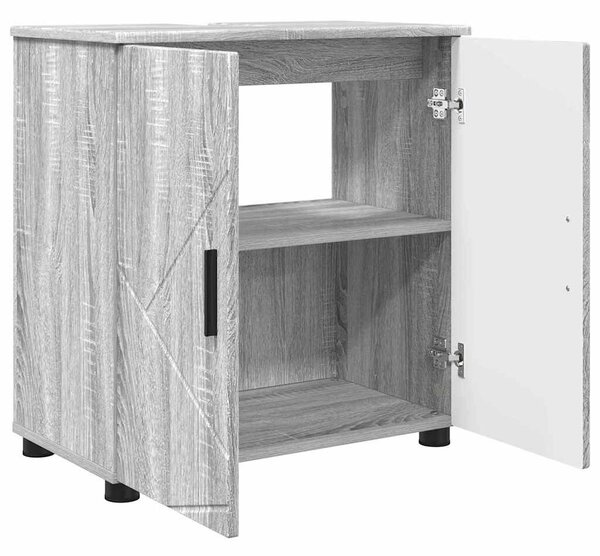 Fürdőszoba bútor szett 3 pcs Szürke sonoma 61 x 35 x 64 cm