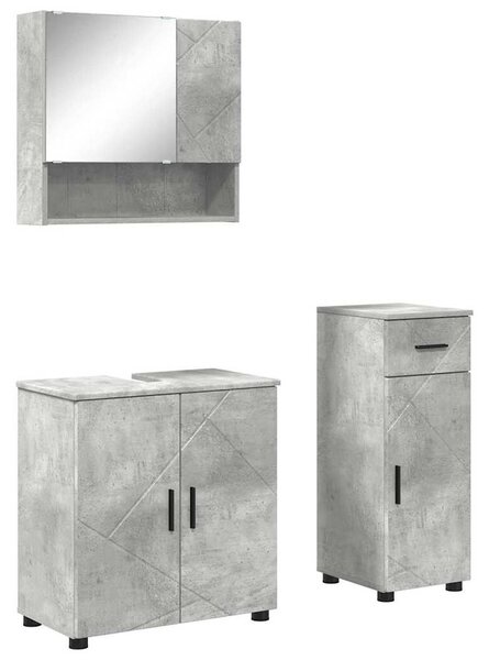 Fürdőszoba bútor szett 3 pcs Beton szürke 61 x 35 x 64 cm