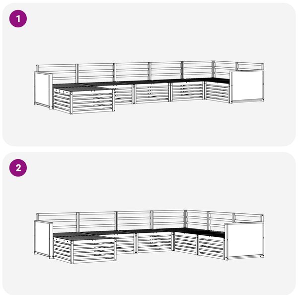 VidaXL Kültéri kanapé szett 7 pcs Természetes