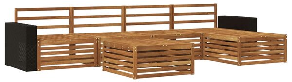 VidaXL Kültéri kanapé szett 6 pcs Természetes 79 x 79 x 37 cm