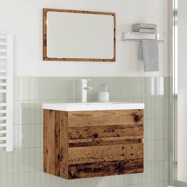 Fürdőszoba bútor szett 3 pcs Régi fa 60 x 38.5 x 45 cm Faanyag