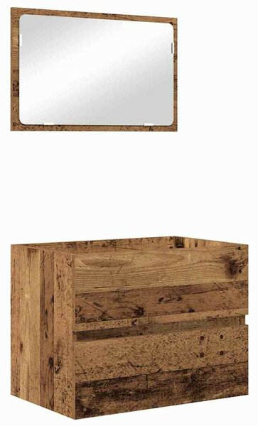 Fürdőszoba bútor szett 3 pcs Régi fa 60 x 38.5 x 45 cm Faanyag