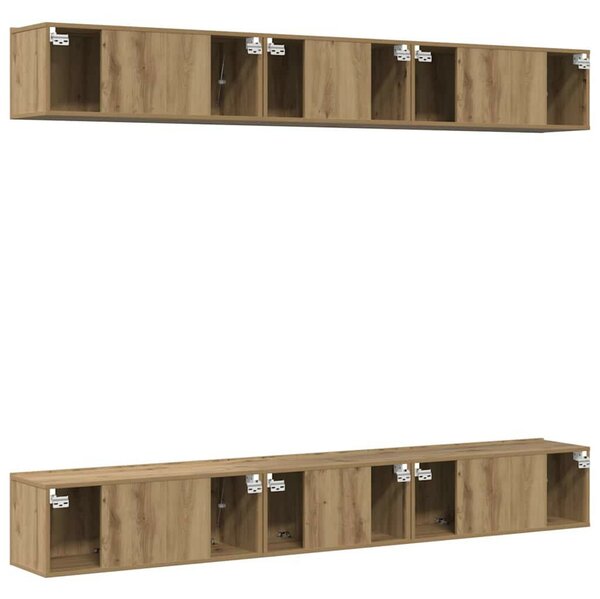 TV szekrény garnitúra 6 pcs kézműves tölgy 80 x 30 x 30 cm