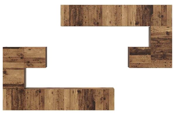 TV szekrény garnitúra 8 pcs Régi fa Közepes 30,5 x 30 x 30 cm