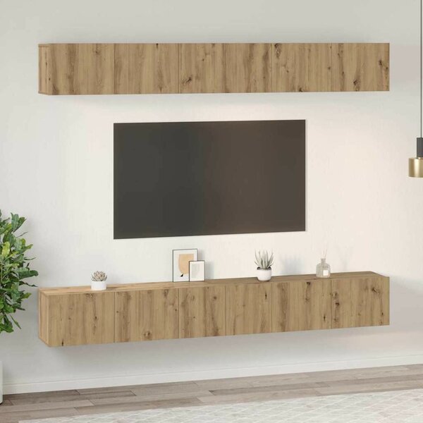 TV szekrény garnitúra 6 pcs kézműves tölgy 80 x 30 x 30 cm