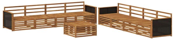VidaXL Kültéri kanapé szett 9 pcs Természetes Tömör akácfa