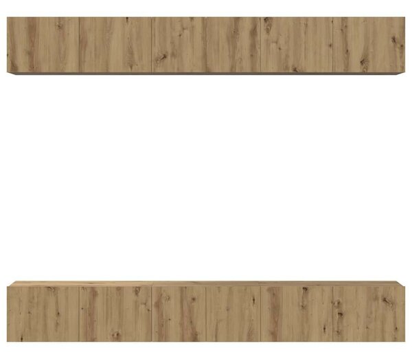 TV szekrény garnitúra 6 pcs kézműves tölgy 80 x 30 x 30 cm