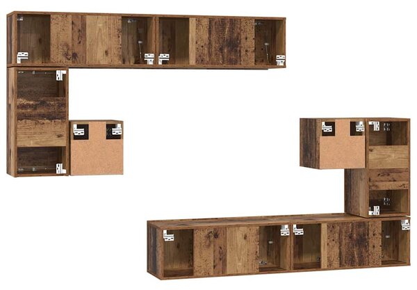 TV szekrény garnitúra 8 pcs Régi fa Közepes 30,5 x 30 x 30 cm