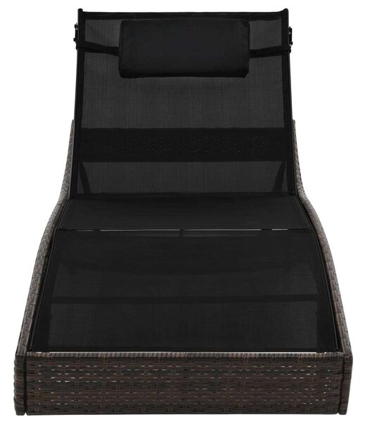 VidaXL Napozóágy - Barna Polyrattan - 213cm