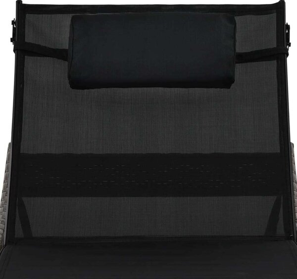 VidaXL Napozóágy - Barna Polyrattan - 213cm