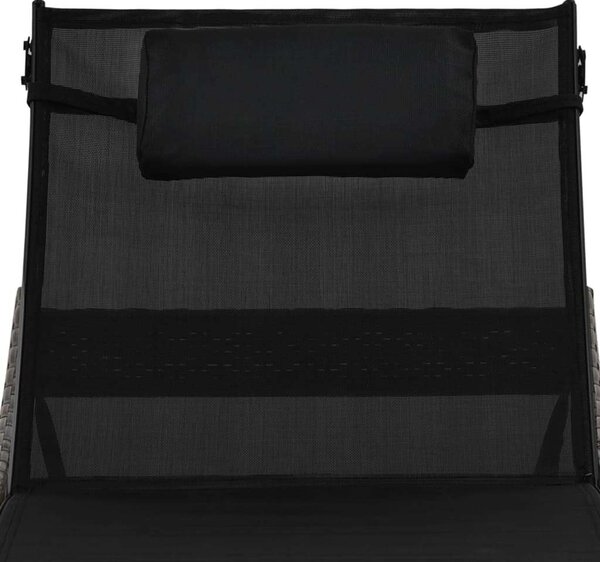 VidaXL Napozóágy - Barna Polyrattan - 213cm