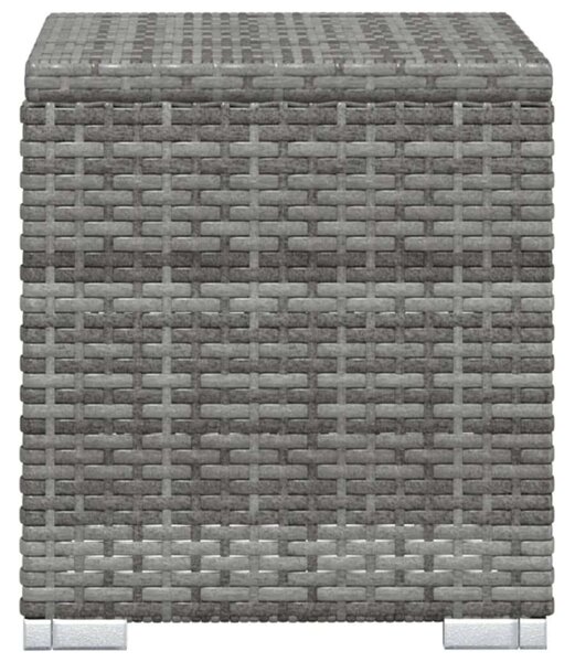 Polyrattan Napozóágy Szett - 2 Fekvő, Asztallal - Szürke