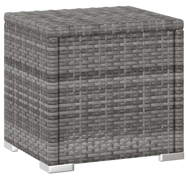 Polyrattan Napozóágy Szett - 2 Fekvő, Asztallal - Szürke