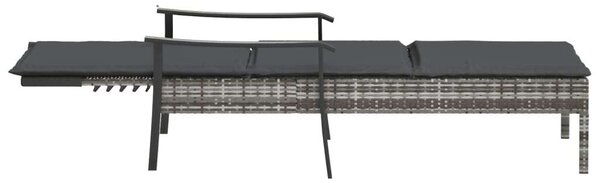 RelaxDays - Napozóágy - Polyrattan - Szürke - 198x66cm
