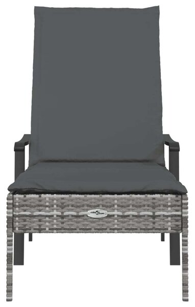 RelaxDays - Napozóágy - Polyrattan - Szürke - 198x66cm