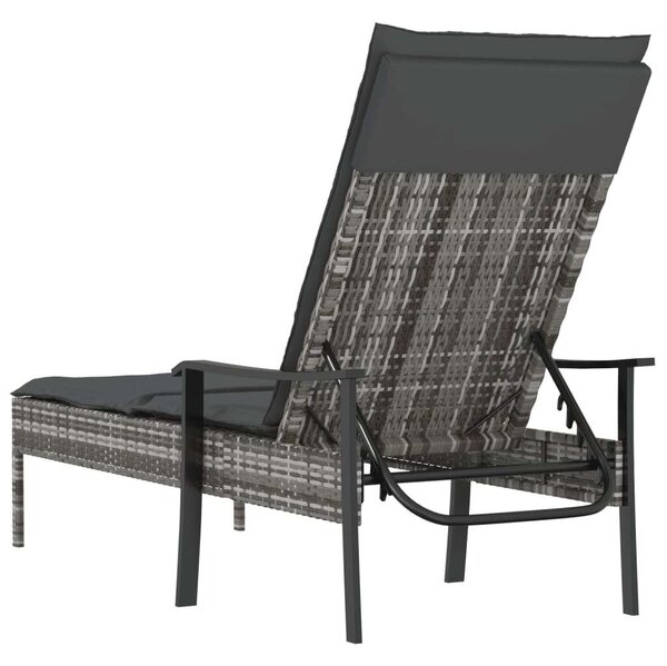RelaxDays - Napozóágy - Polyrattan - Szürke - 198x66cm