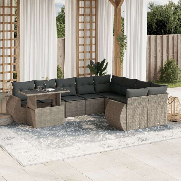 VidaXL Polyrattan Kerti Ülőgarnitúra - 10 részes