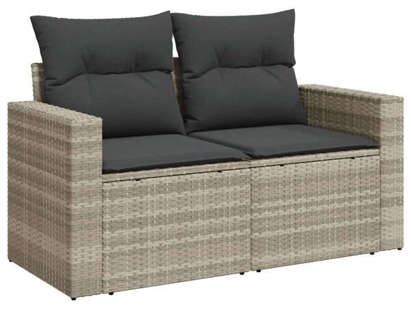 VidaXL Polyrattan Kerti Ülőgarnitúra - 10 részes, Világosszürke