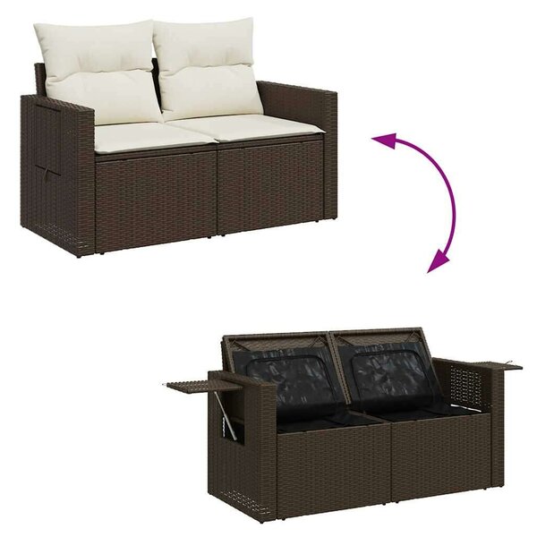 VidaXL Polyrattan Kerti Ülőgarnitúra - 7 részes - Barna