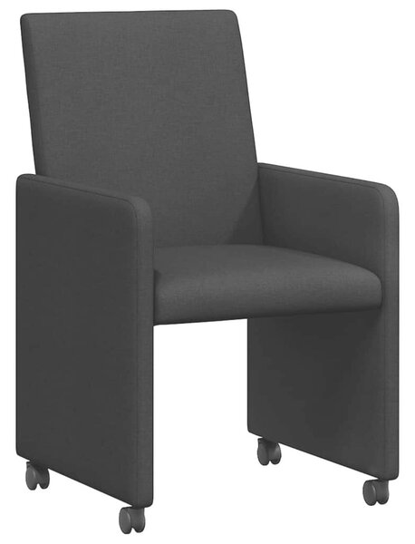 Étkezőszékek kerékkel 2 pcs Fekete 57 x 66 x 94 cm szövet