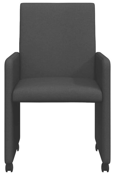 Étkezőszékek kerékkel 2 pcs Fekete 57 x 66 x 94 cm szövet