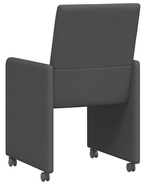 Étkezőszékek kerékkel 2 pcs Fekete 57 x 66 x 94 cm szövet