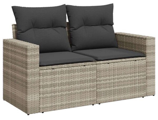 VidaXL Polyrattan Kerti Ülőgarnitúra - 9 részes, Világosszürke