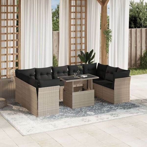 VidaXL Polyrattan Kerti Ülőgarnitúra - 10 részes