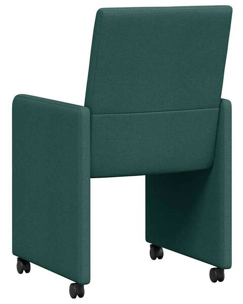 Étkezőszékek kerékkel 2 pcs Sötétzöld 57 x 66 x 94 cm szövet