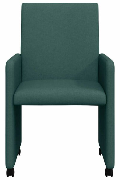 Étkezőszékek kerékkel 2 pcs Sötétzöld 57 x 66 x 94 cm szövet