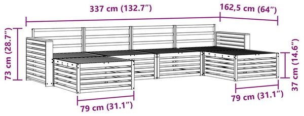 VidaXL Ülőgarnitúrák 6 pcs Természetes Tömör Akácfa