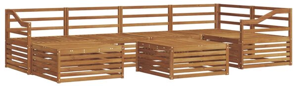 VidaXL Kültéri kanapé szett 7 pcs Természetes Tömör Akácfa