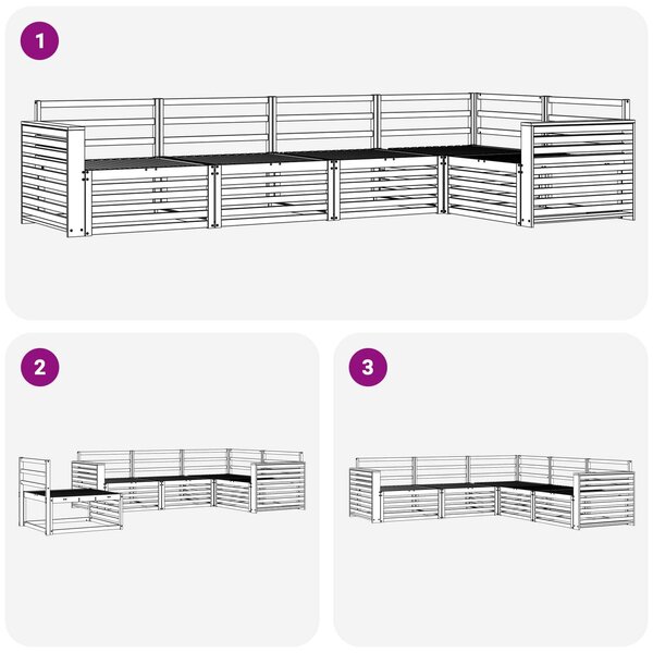 VidaXL Kültéri kanapé szett 5 pcs Természetes