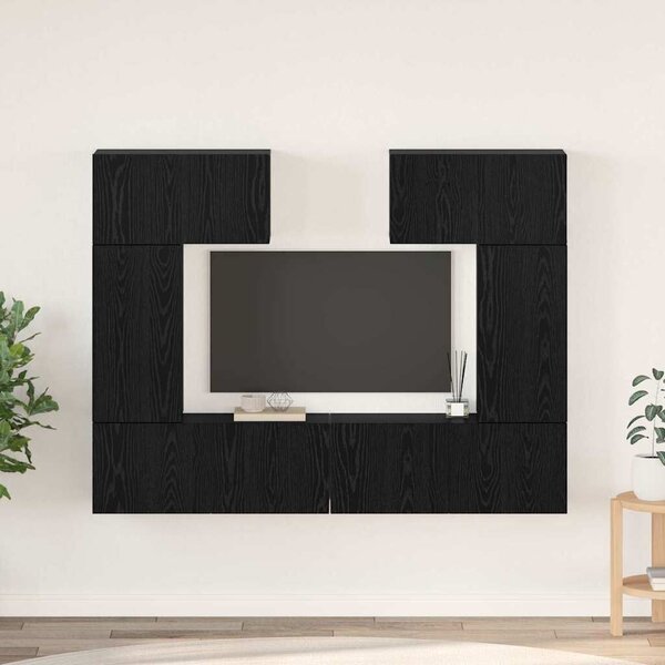 TV szekrény garnitúra 6 pcs Musta tammi 80 x 30 x 30 cm Faanyag