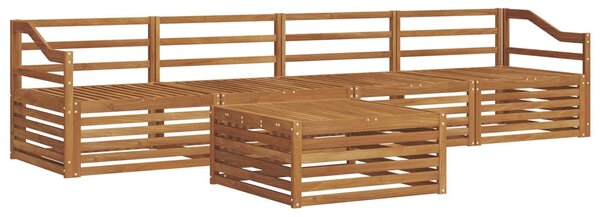 VidaXL Kültéri kanapé szett 5 pcs Természetes Tömör Akácfa