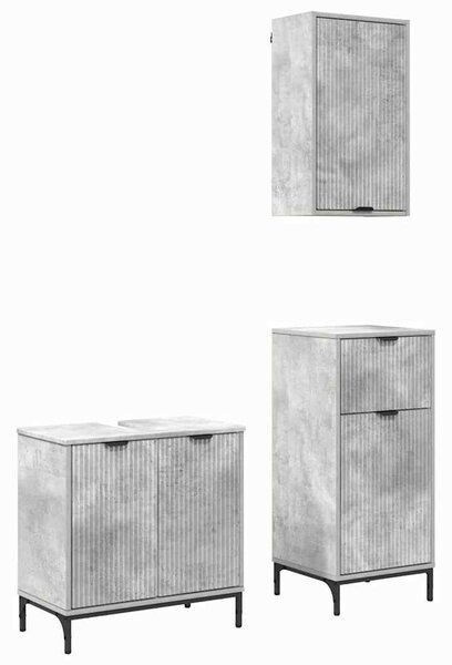 Fürdőszoba bútor szett 3 pcs Beton szürke 39.5 x 36 x 88 cm