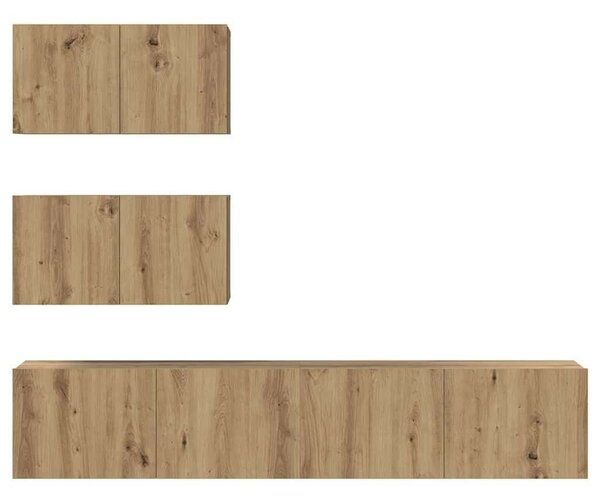 TV szekrény garnitúra 4 pcs kézműves tölgy 80 x 30 x 30 cm