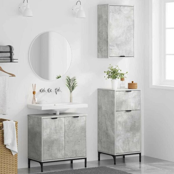 Fürdőszoba bútor szett 3 pcs Beton szürke 39.5 x 36 x 88 cm