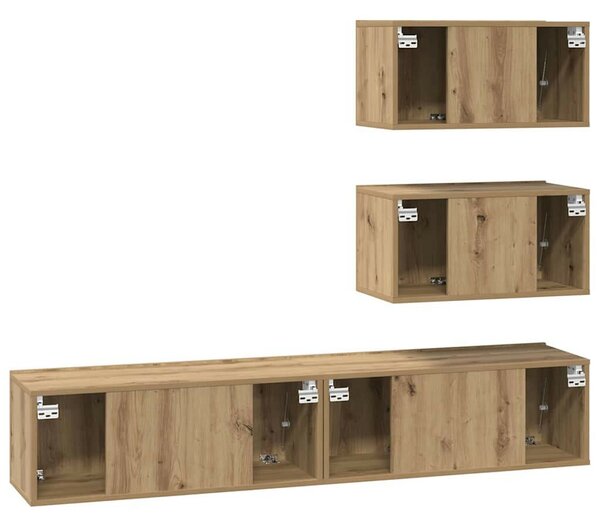 TV szekrény garnitúra 4 pcs kézműves tölgy 80 x 30 x 30 cm