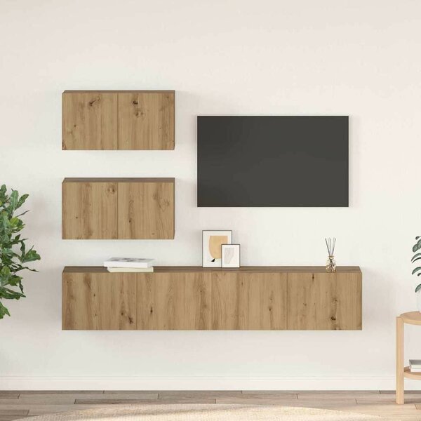 TV szekrény garnitúra 4 pcs kézműves tölgy 80 x 30 x 30 cm